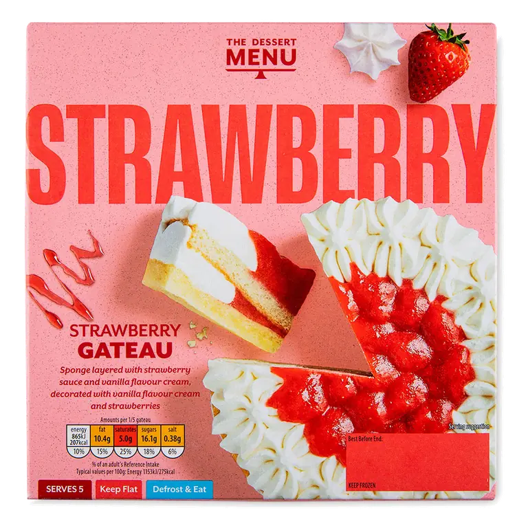 Strawberry Sauce Gateau