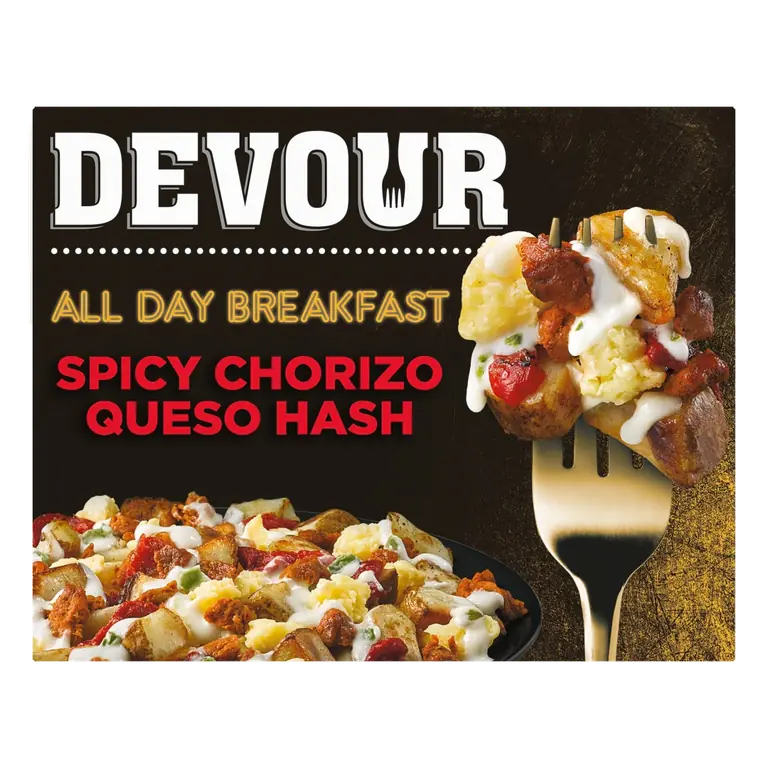 All Day Breakfast Spicy Chorizo Queso Hash