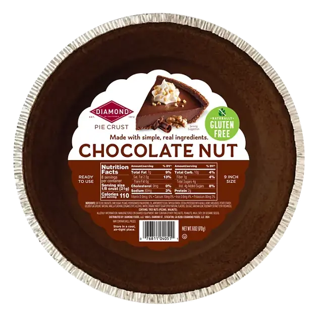 Gluten Free Chocolate Nut 9 Inch Pie Crust