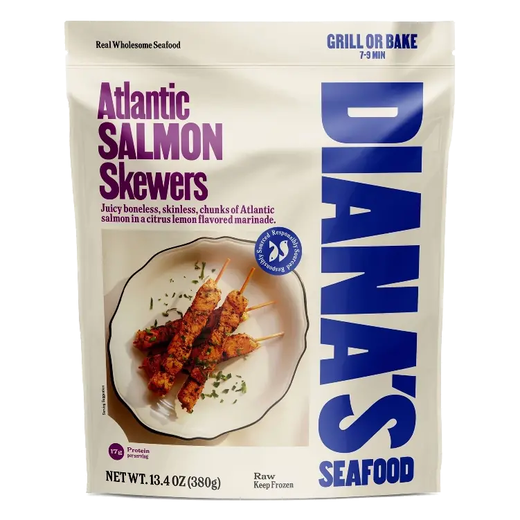 Diana's Seafood Atlantic Salmon Skewers, 13.4oz/4ct