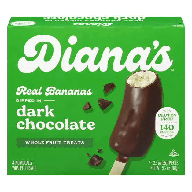 Dark Chocolate Frozen Bananas - 4 ct