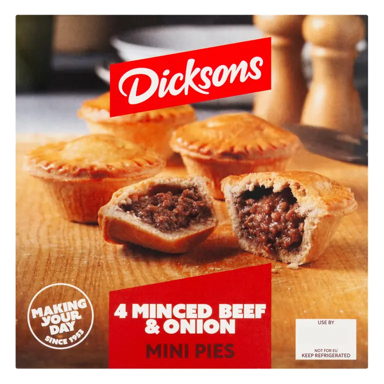 Dicksons 4 Minced Beef & Onion Mini Pies 376g