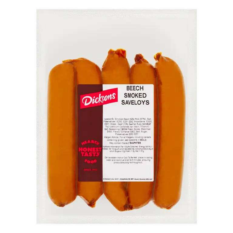 Dicksons Beech Smoked Saveloys 400g