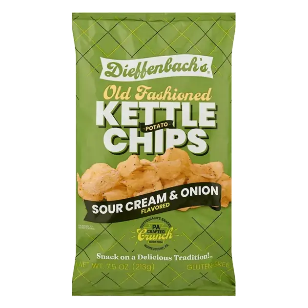 Kettle Potato Chips, Sour Cream & Onion Flavored, Old Fashioned