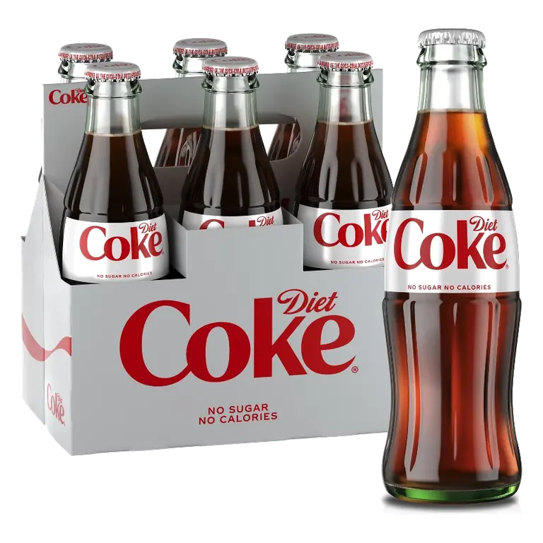 Diet Coke, 6pk/8 fl oz Glass Bottles: Sugar-Free, Chlorine-Free