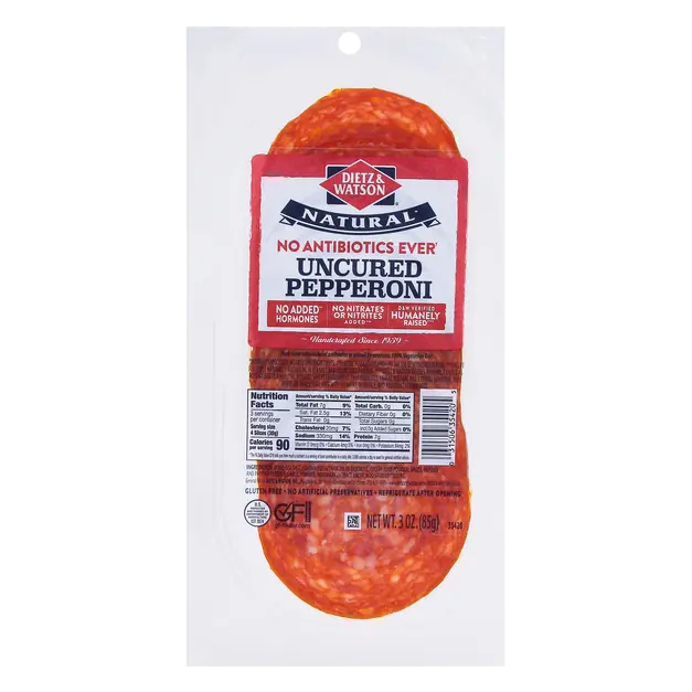 Natural Antibiotic Free Uncured Pepperoni Sliced
