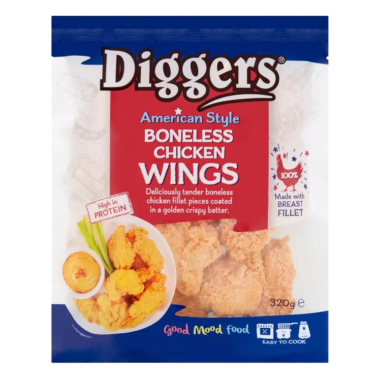 Diggers American Style Boneless Chicken Wings 320g
