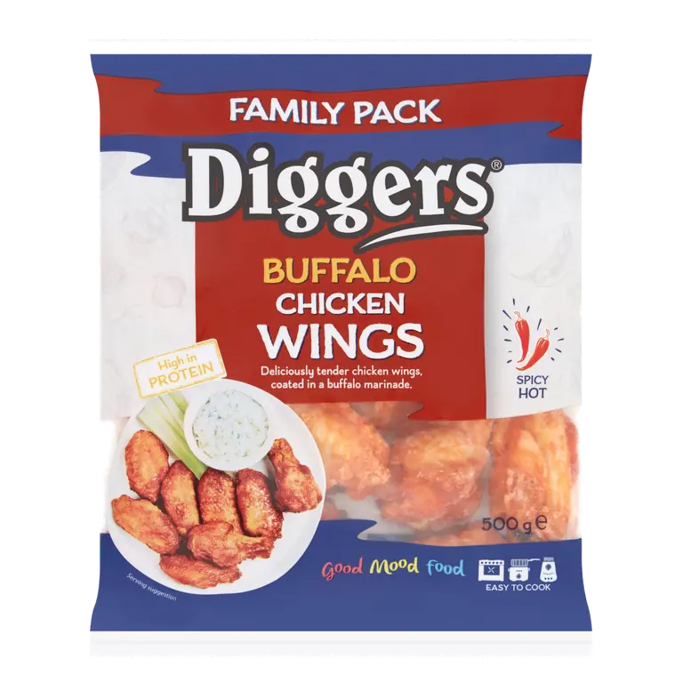 Diggers Buffalo Chicken Wings Family Pack 500g