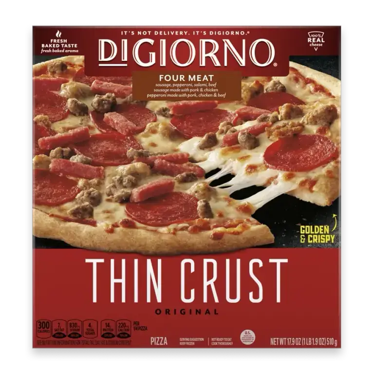 Frozen Pizza Four Meat Thin Crust Pizza (Frozen)