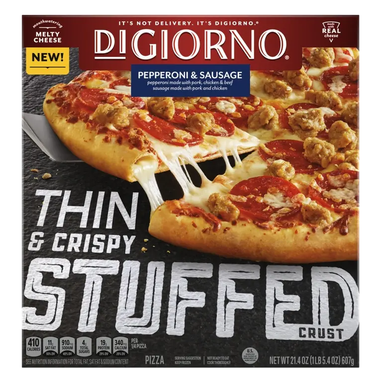 Thin and Crispy Stuffed Crust Pepperoni and Sausage Frozen Pizza