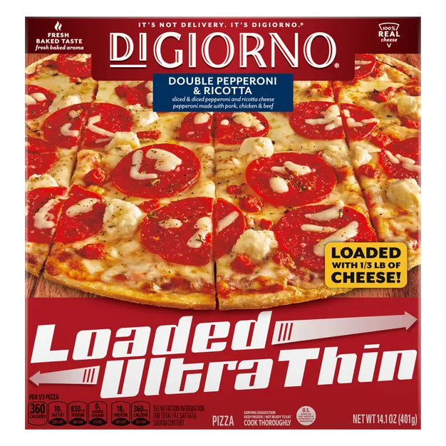 Ultra Thin Loaded Double Pepperoni & Ricotta Pizza Frozen