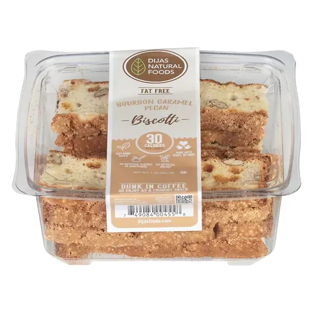 Biscotti, Fat Free, Bourbon Caramel Pecan