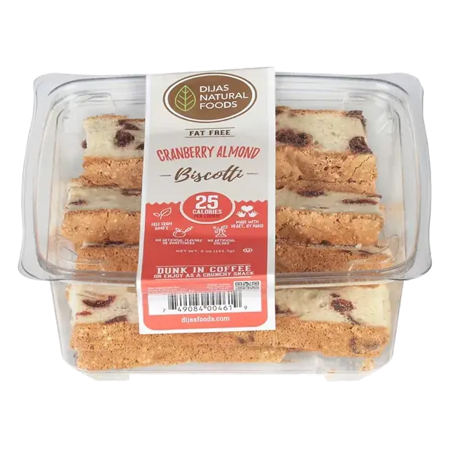 Biscotti, Fat Free, Cranberry Almond