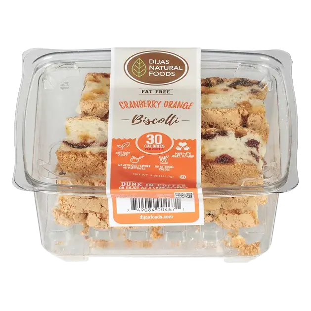 Biscotti, Fat Free, Cranberry Orange