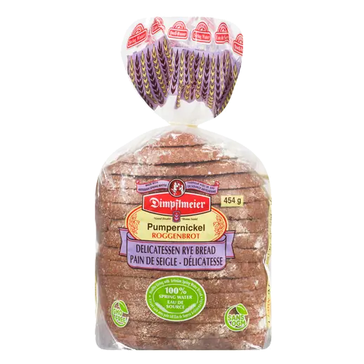 Bread Pumpernickel Sliced Rye 454 g (Frozen)