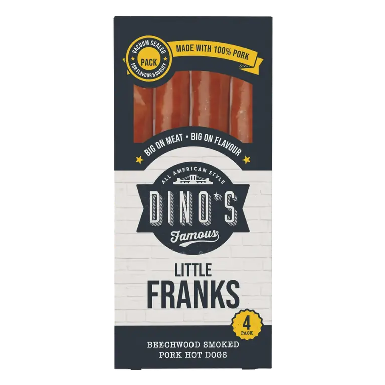 4 x 40g Little Franks Beechwood Smoked Pork Hot Dogs