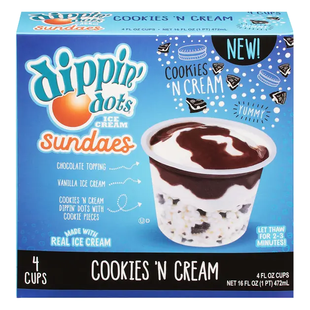 Cookies 'N Cream Ice Cream Sundaes - 4 ct
