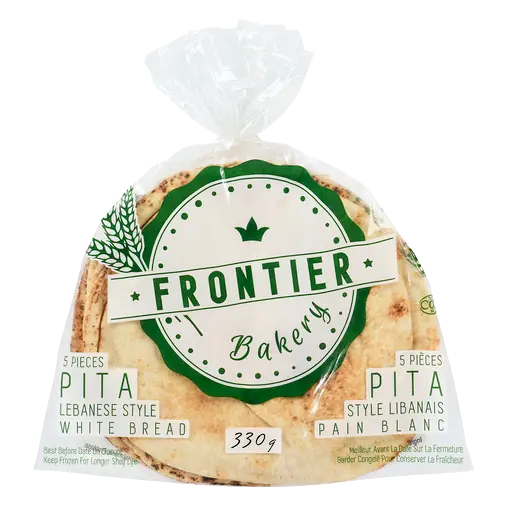 Frontier Bakery Pita White Bread Lebanese Style 5 Pack 330 g