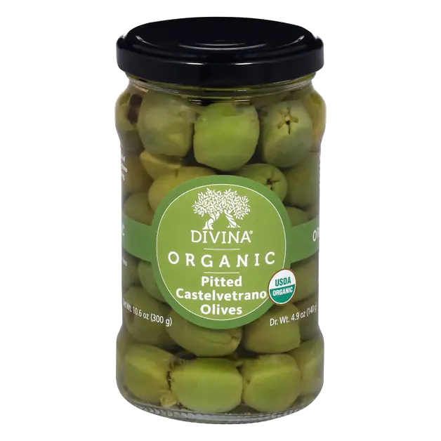 Imported Italian Organic Castelvetrano Pitted Olives