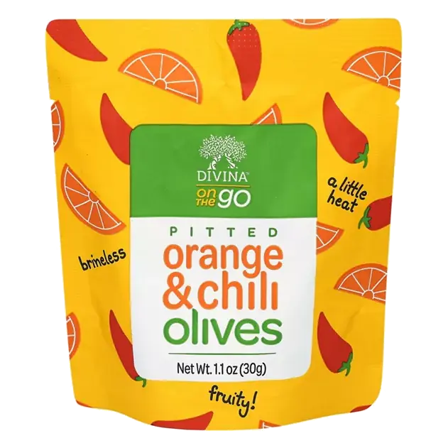 On the Go Pitted Orange & Chili Olives