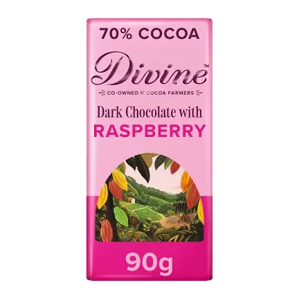 Fairtrade 70% Dark Chocolate with Raspberries