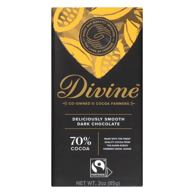 Smooth Dark Chocolate Candy Bar 70% Cocoa