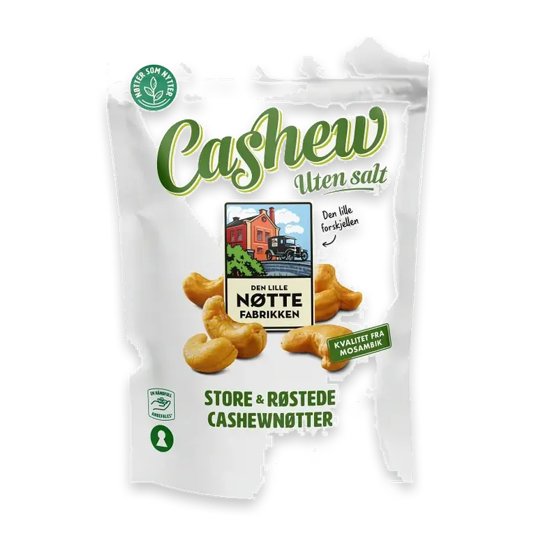 Cashewnötter Mozambique 160g Den Lille Nöttefabrikken