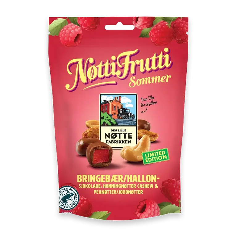Nötmix Nøtti Frutti Hallon 160g Nöttefabrikken