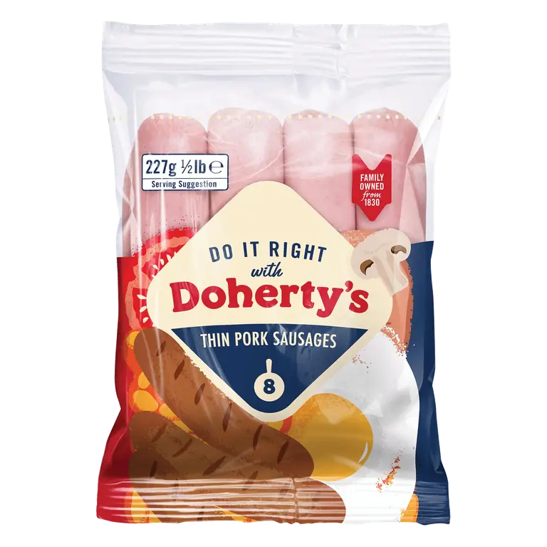 Dohertys Thin Pork Sausages 227g