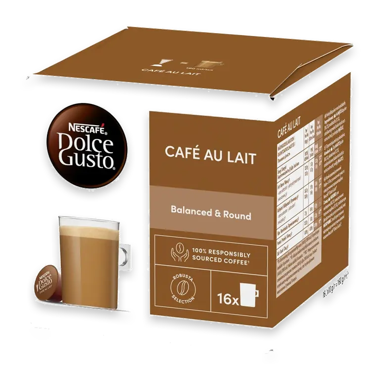 Kaffekapslar, Dolce Gusto, Café au lait, 16-p, Nescafe