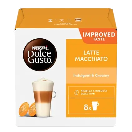 Nescafe Dolce Gusto Latte Macchiato Coffee Pods x16 (8 Servings)