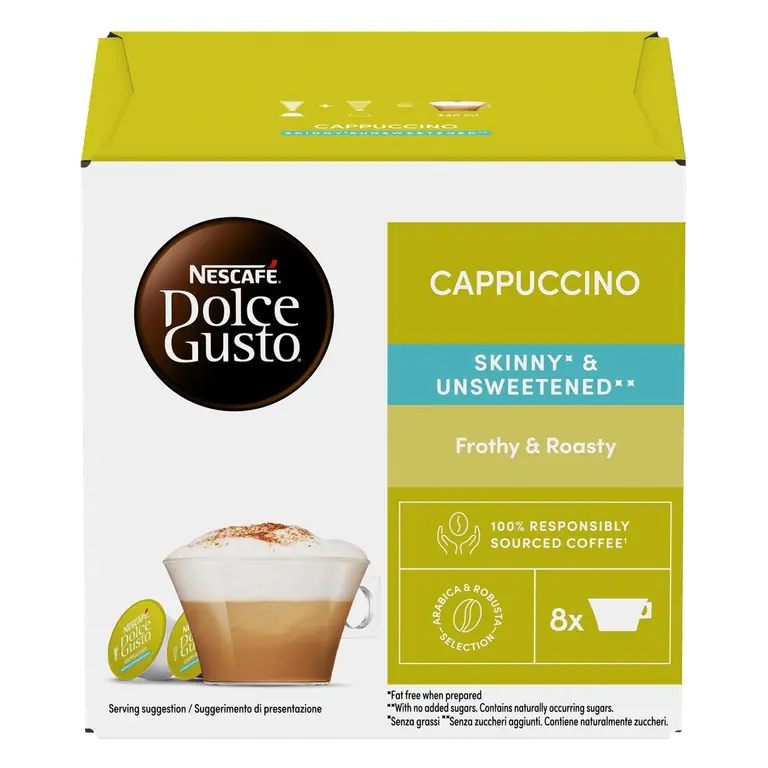 Nescafe Dolce Gusto Skinny Cappuccino Coffee Pods x16 (8 Servings)