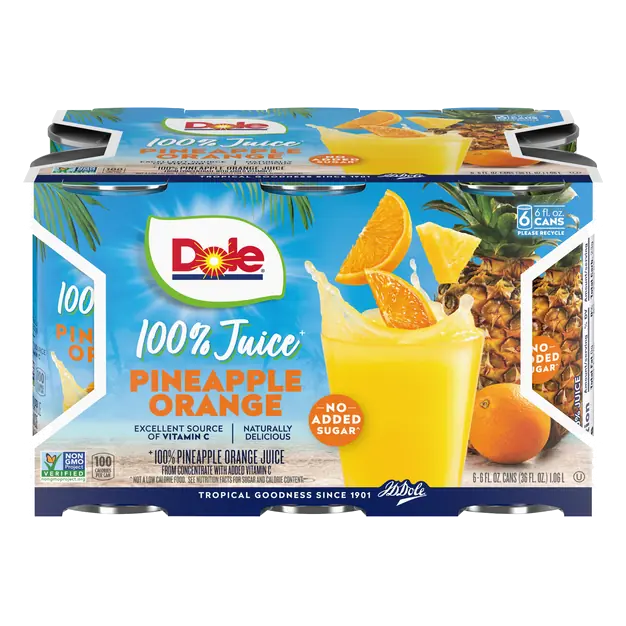 100% Pineapple Orange Juice - 6 pk