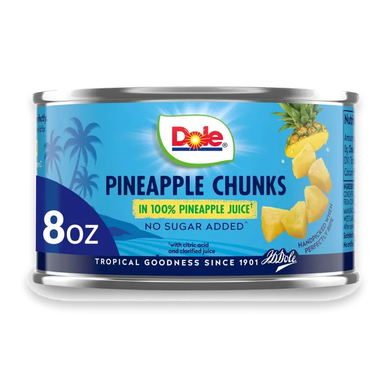Canned Pineapple Chunks Fruit In 100% Pineapple Juice