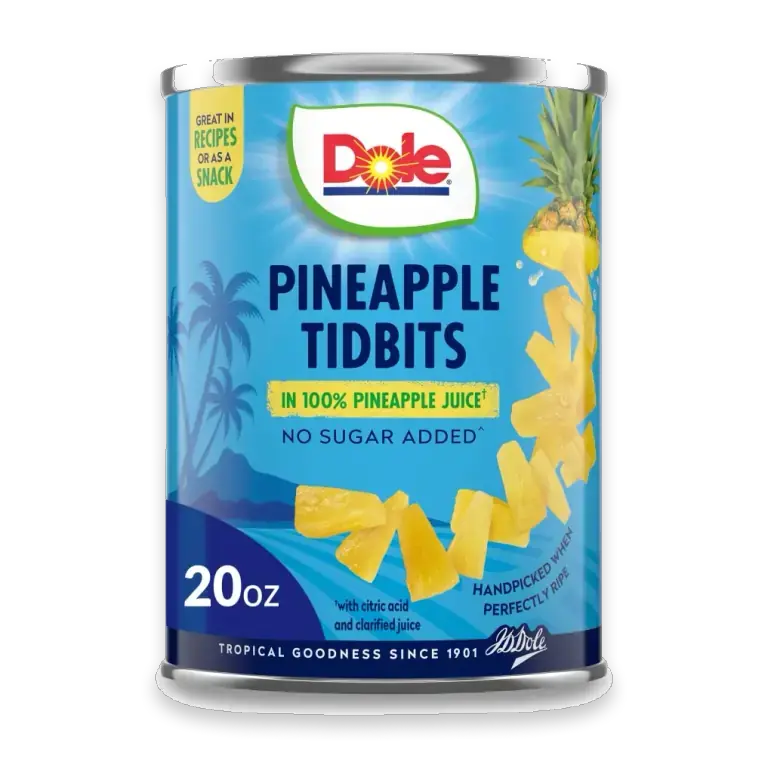 Canned Pineapple Tidbits Fruit In 100% Pineapple Juice