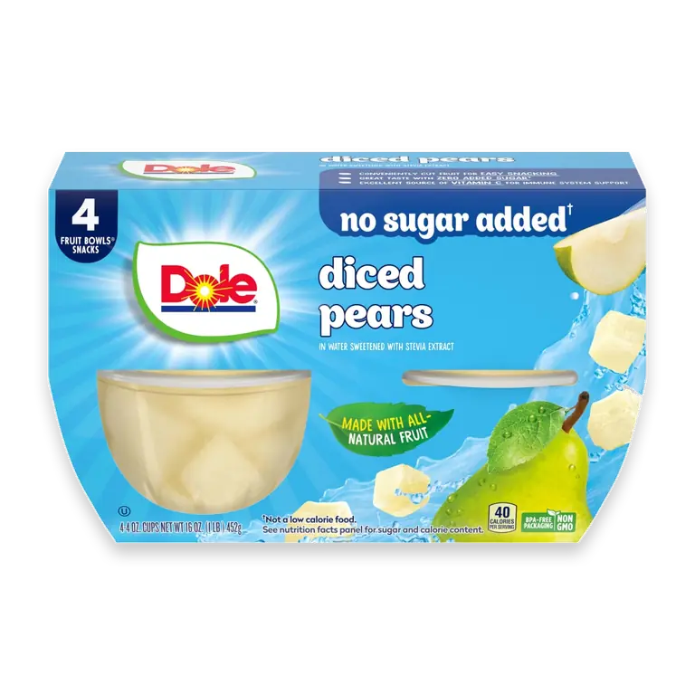 Diced Pears In Water No Sugar Added