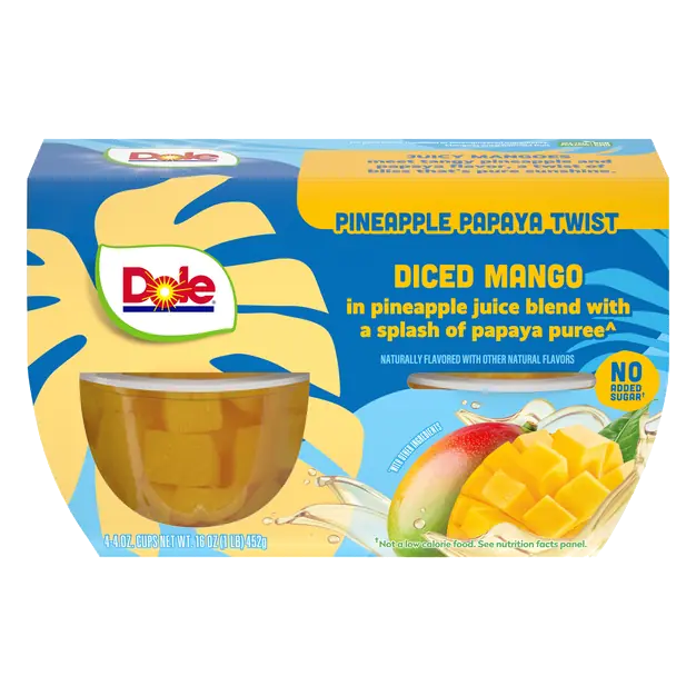 Diced Pineapple Papaya Twist Diced Mango Fuit Cups - 4 ct