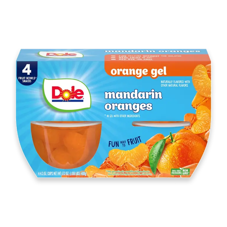Fruit Bowls Mandarins in Orange Flavored Gel Cups