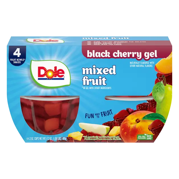 Mixed Fruit Cups in Black Cherry Gel - 4 ct
