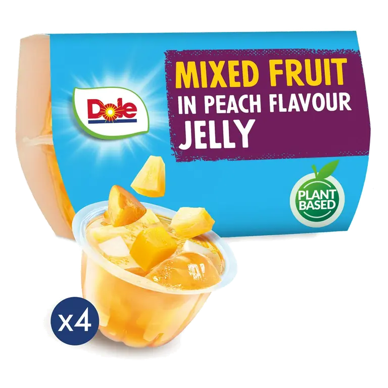 Dole Mixed Fruit In Peach Jelly Fruit Snacks 4x123g