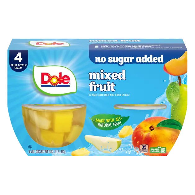 No Sugar Added Mixed Fruit in Water Sweetened with Stevia Extract