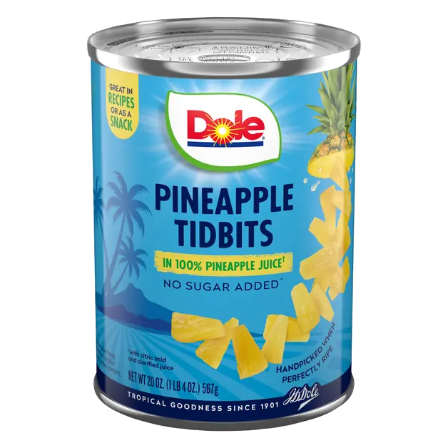 No Sugar Added Pineapple Tidbits in Juice