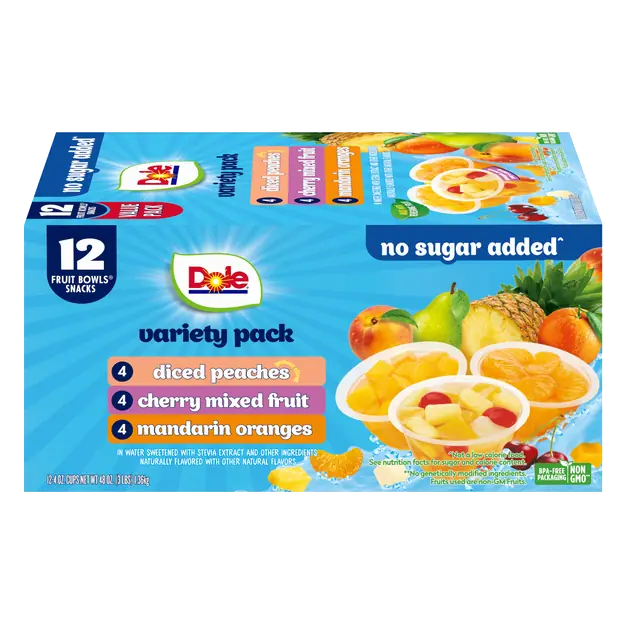 No Sugar Added Variety Fruit Cups in Stevia Sweetened Water - 12 ct