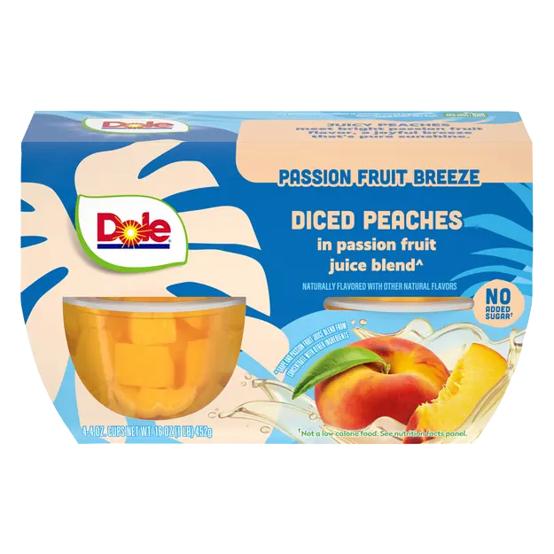 Passion Fruit Breeze Diced Peaches Fruit Cups in Juice - 4 ct