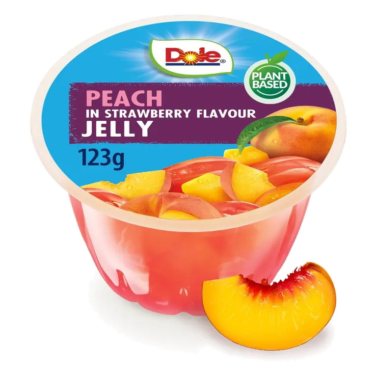 Peach in Strawberry Flavour Jelly 123g