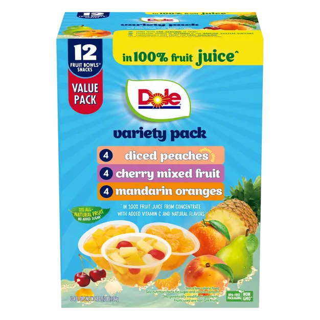 Peaches Mixed Fruit & Oranges Variety Cups in Juice - 12 ct