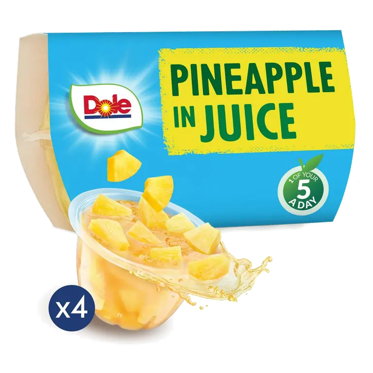 Pineapple In Juice Fruit Snacks 4x113g
