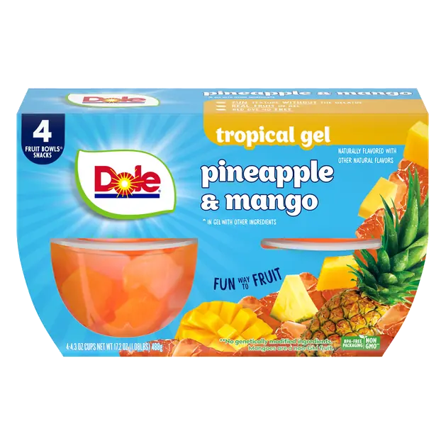 Pineapple & Mango in Tropical Gel Cups - 4 ct