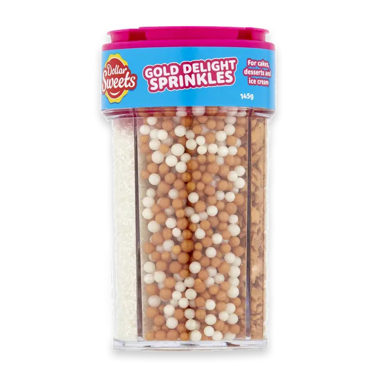 Gold Delight Sprinkles 4 Compartment Jar