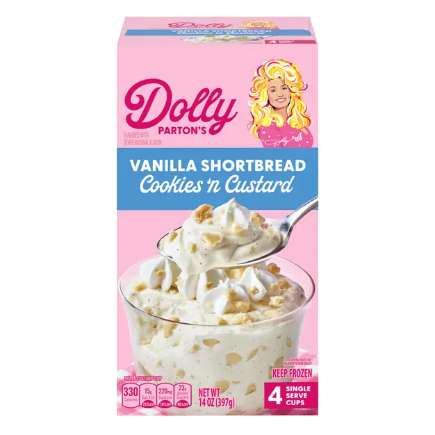Dolly Parton‘s Vanilla Shortbread Cookies ‘n Custard, Frozen Dessert, 3.5 oz., 4-Count